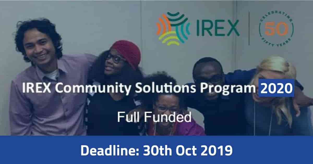 فرصة زمالة منظمة إيركس IREX في الولايات المتحدة الأمريكية (ممولة بالكامل)