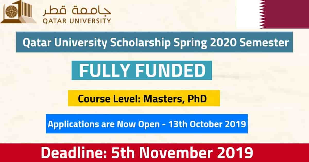 منحة جامعة قطر لدراسة الماجستير والدكتوراه 2020 (ممولة بالكامل)