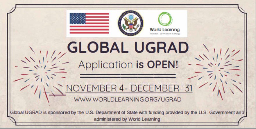منحة برنامج Global UGRAD لدراسة فصل دراسي في الولايات المتحدة 2020 (ممول بالكامل)