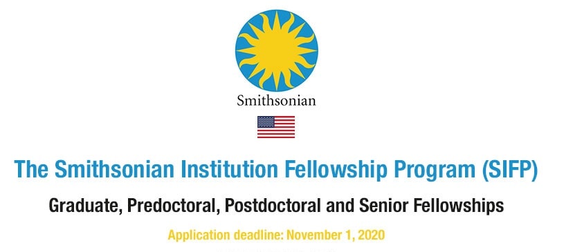 زمالة ما قبل الدكتوراه في معهد Smithsonian بالولايات المتحدة الأمريكية 2021