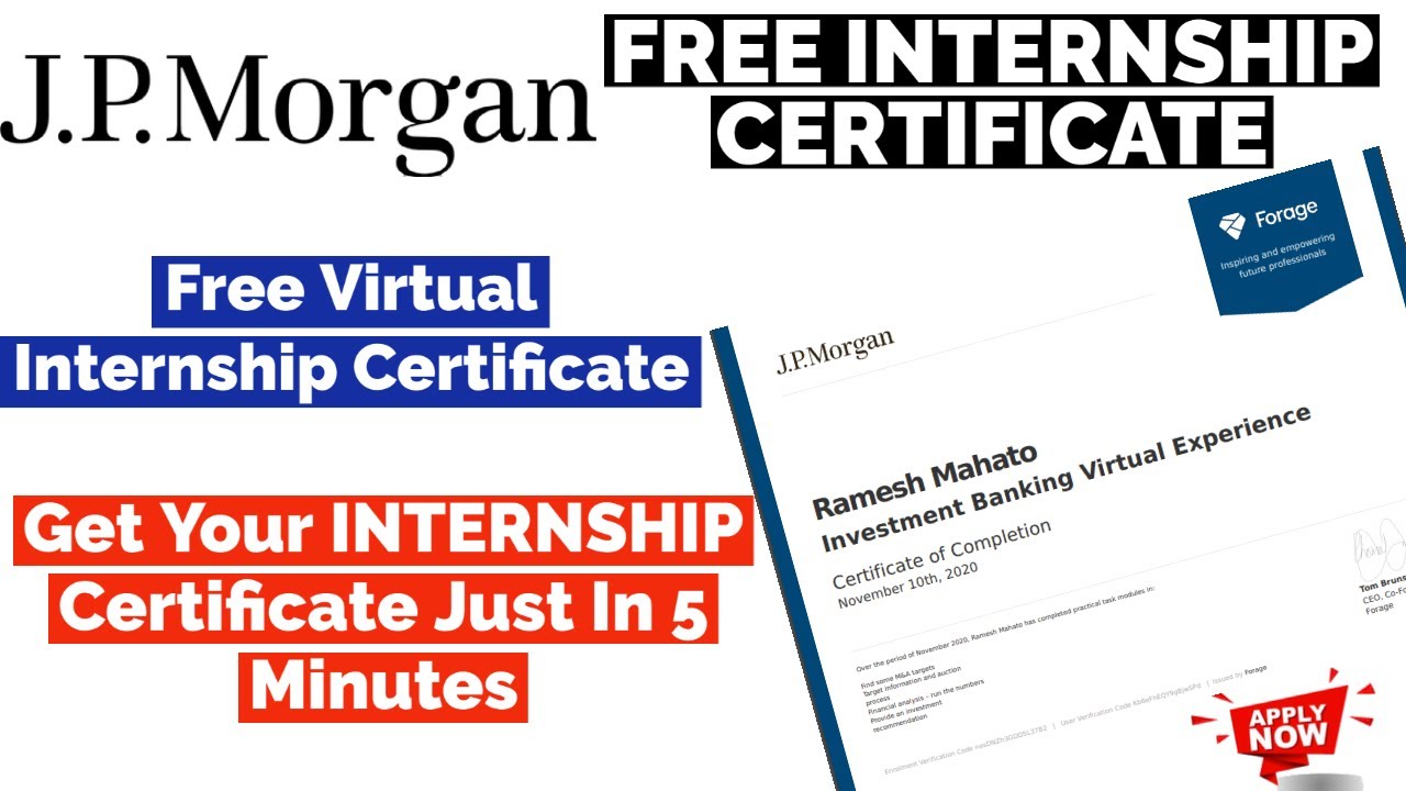 J.P. Morgan Virtual Internship | Investment Banking