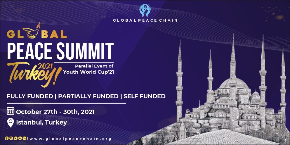 فرصة المشاركة في قمة السلام العالمية في تركيا 2021 (مؤتمر ممول بالكامل)