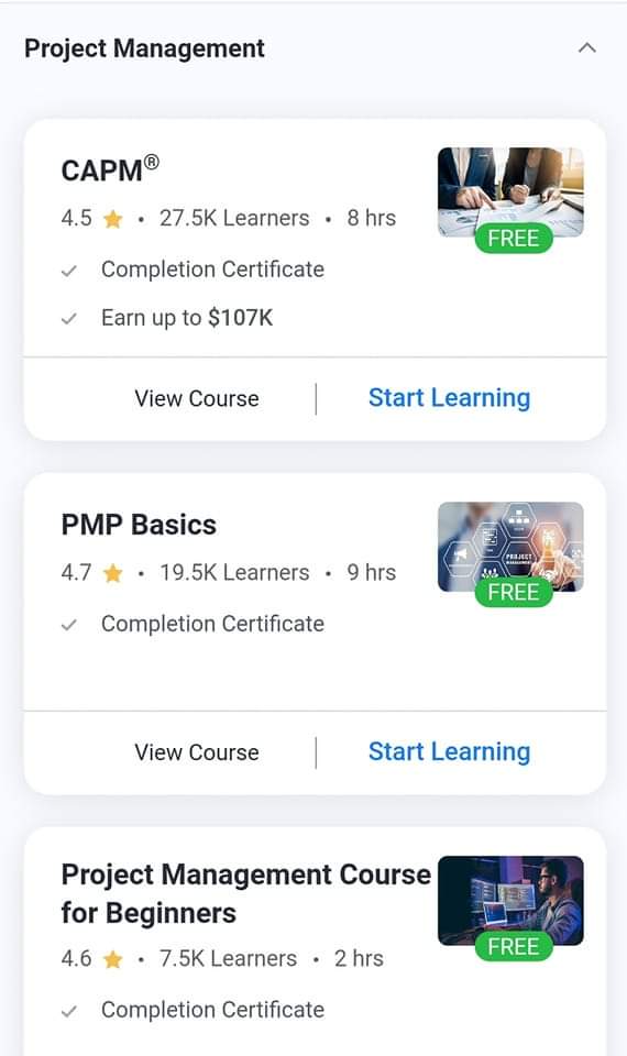 ٣ كورسات ممتازة في Project Management مجانية وبشهادة
