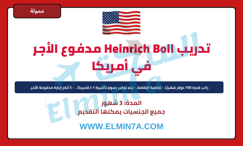 تدريب مؤسسة هاينريش بول في الولايات المتحدة الأمريكية 2024 | برنامج التدريب الداخلي المدفوع الأجر