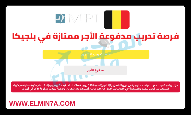 تدريب معهد سياسات الهجرة في أوروبا | تدريب مدفوع الأجر في بلجيكا