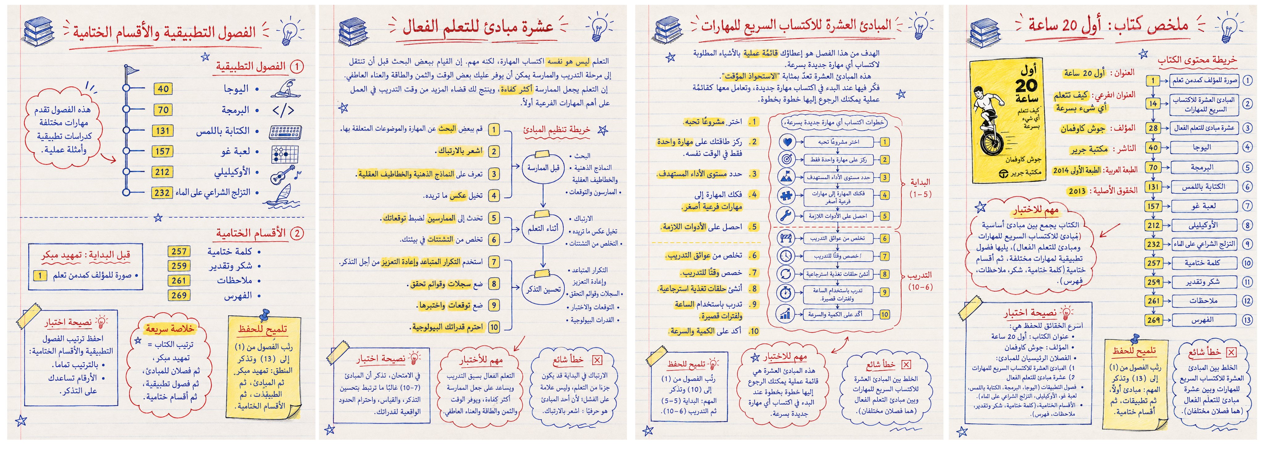 كيف تلخص كتاباً من 292 صفحة في 4 صفحات فقط؟ (البرومبت السحري للملاحظات البصرية)