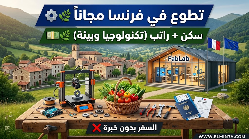 فرصة تطوع في فرنسا: ثقافة الميكرز في الريف مع FabLab لمدة 12 شهراً