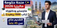 منحة الحكومة الماليزية MIS لدراسة الماجستير والدكتوراه (ممولة بالكامل)