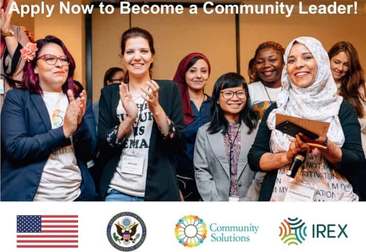 فرصة التقديم في برنامج Community Solutions الممول بالكامل في أمريكا 2021
