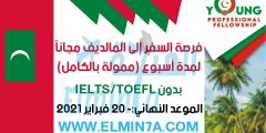 برنامج الزمالة المهنية للشباب في جزر المالديف 2021 (ممولة بالكامل) – فرصة السفر للمالديف لمدة اسبوع بدون شرط اللغة