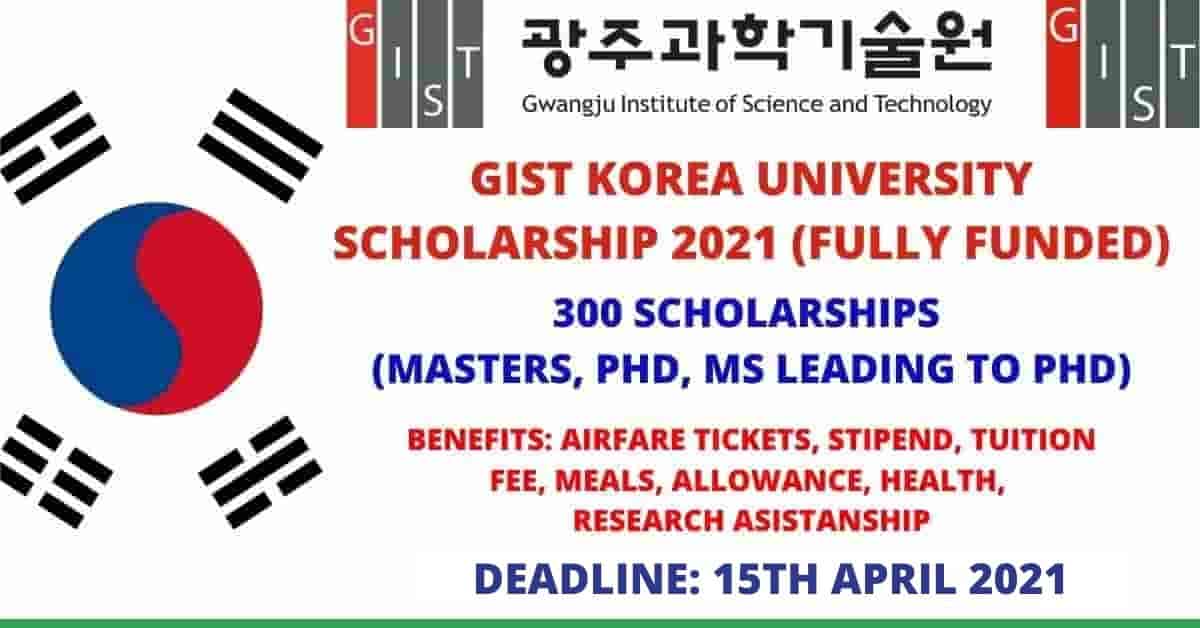 منحة معهد جوانجو للعلوم والتكنولوجيا GIST في كوريا الجنوبية 2021 | ممولة بالكامل