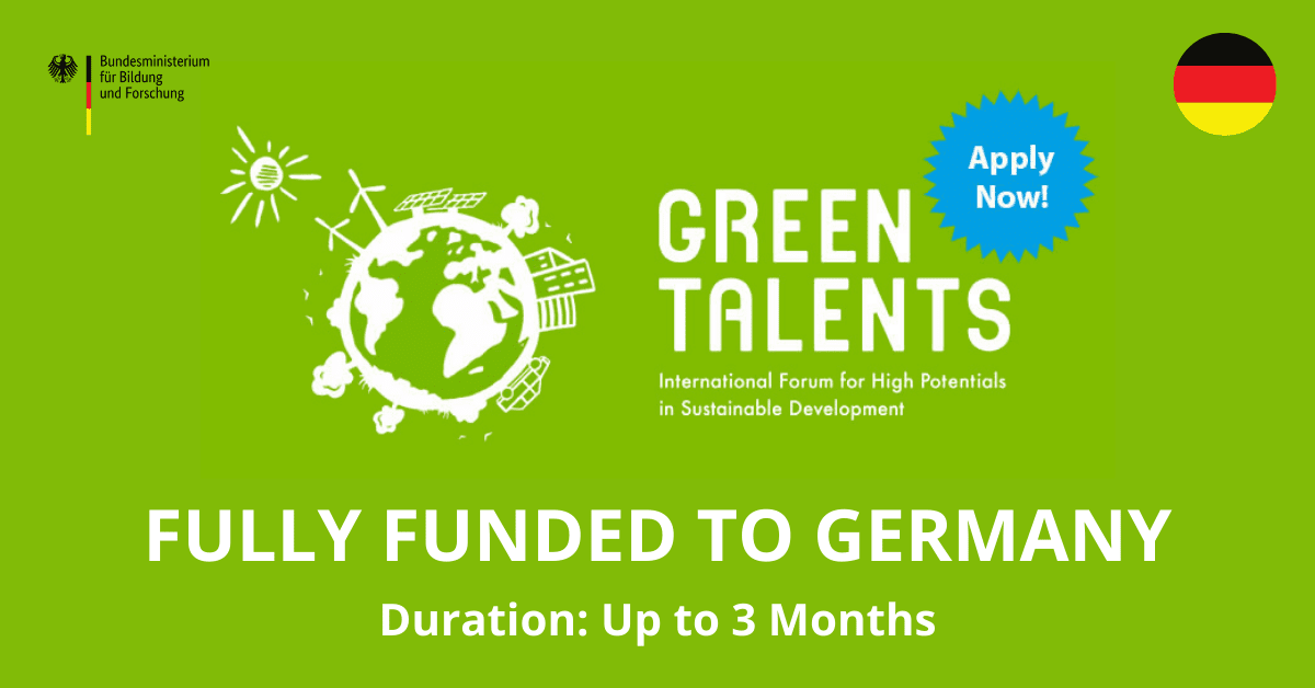 فرصة لحضور منتدى Green Talents العلمي مع إقامة بحثية في ألمانيا لباحثي الماجستير والدكتوراة 2021 (ممول بالكامل)
