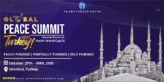فرصة المشاركة في قمة السلام العالمية في تركيا 2021 (مؤتمر ممول بالكامل)