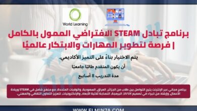 برنامج تبادل STEAM الافتراضي الممول بالكامل | فرصة لتطوير المهارات والابتكار عالميًا