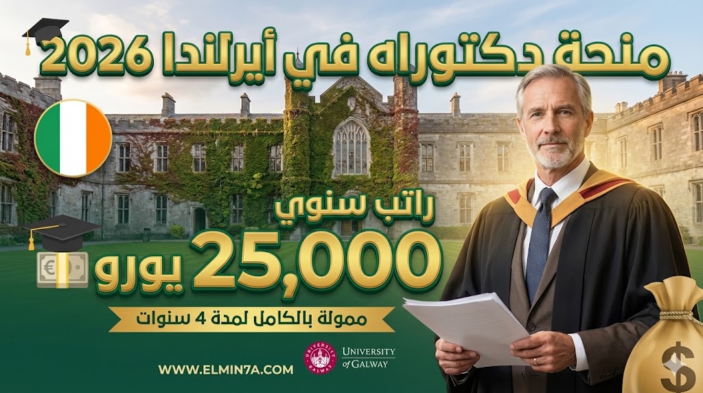 منحة هارديمان للدكتوراه في أيرلندا  (راتب سنوي 25,000 يورو)