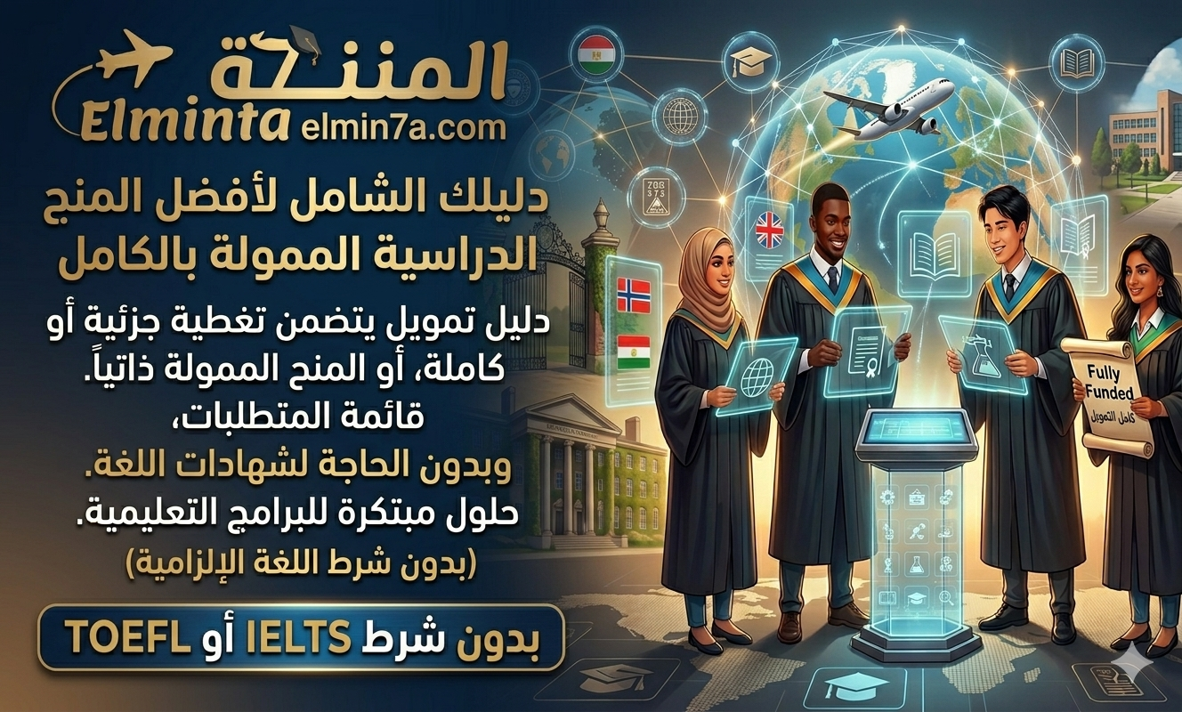 دليلك الشامل لأفضل المنح الدراسية الممولة بالكامل لعام 2026 (بدون شرط IELTS أو TOEFL)